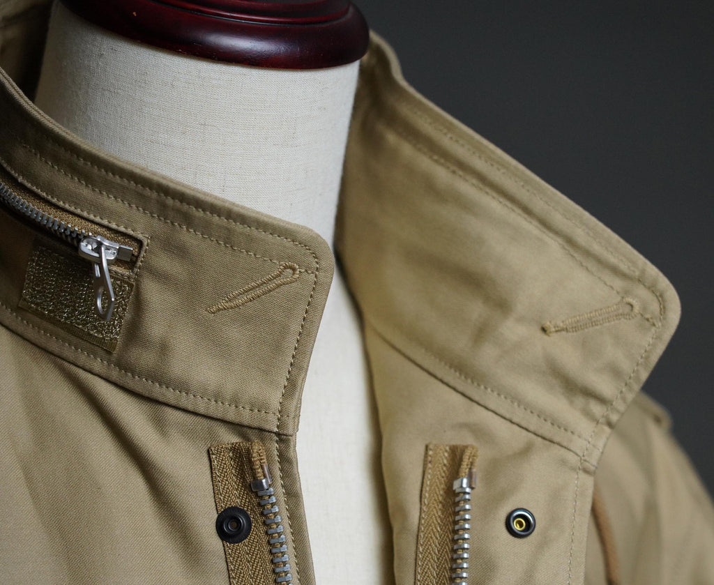 M-65 Field Jacket Reproduction, Vietnam War Era Military Jacket, Cotton Field Coat, Vintage Style US Army Jacket - Khaki