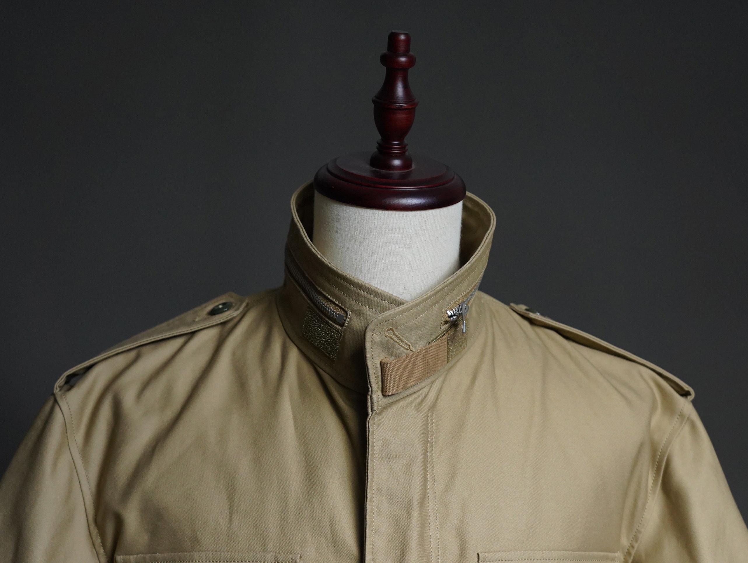 M-65 Field Jacket Reproduction, Vietnam War Era Military Jacket, Cotton Field Coat, Vintage Style US Army Jacket - Khaki