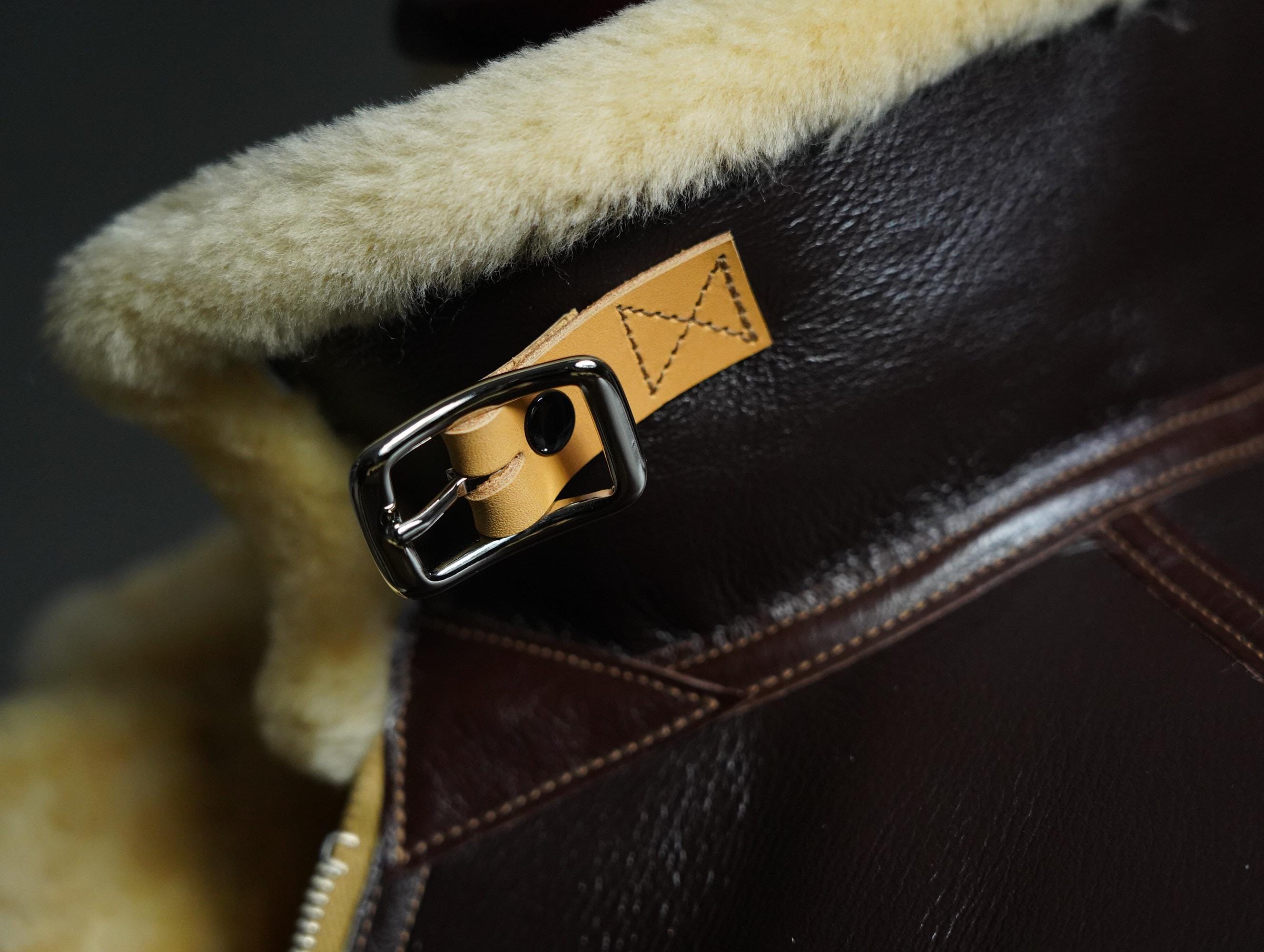 D-1 Shearling Jacket, WWII USAAF Ground Crew Jacket, Australian Sheepskin Military Aviation Reproduction