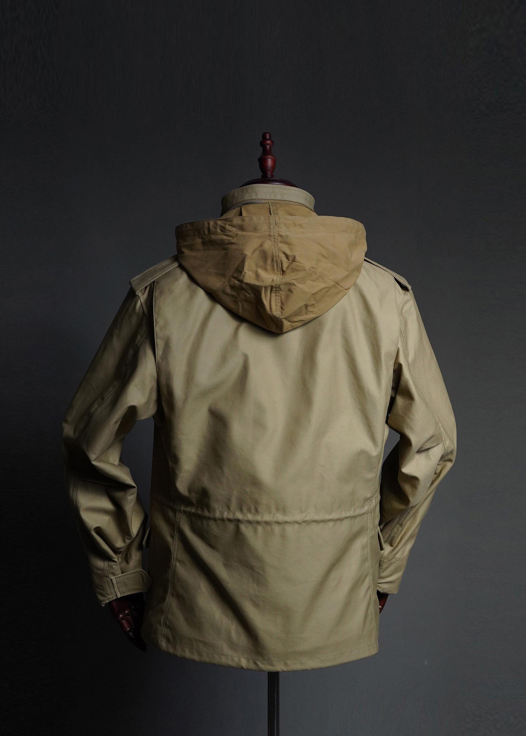 M-65 Field Jacket Reproduction, Vietnam War Era Military Jacket, Cotton Field Coat, Vintage Style US Army Jacket - Khaki