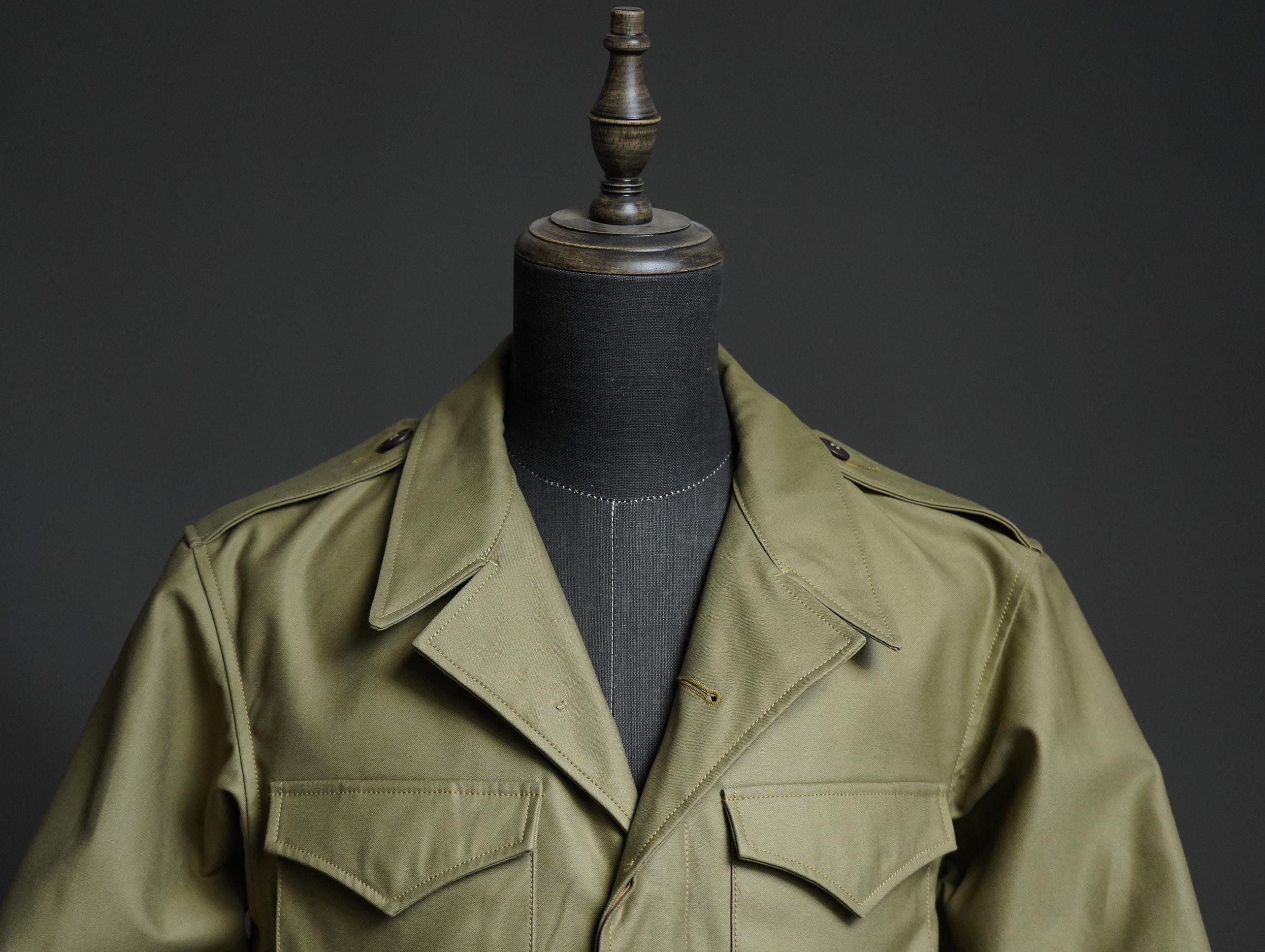 WWII M-43 Field Jacket Reproduction, 1943 US Army M1943 Field Jacket, 100% Cotton Military Jacket, Vintage Army Field Coat