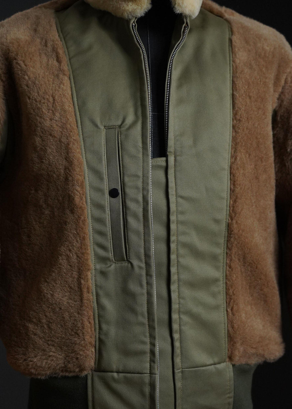 Binhai Global B-10 Flight Jacket – WWII Flying Tigers Style, Wool Alpaca Lining, TALON Zipper, Heavyweight Winter Jacket, Beige