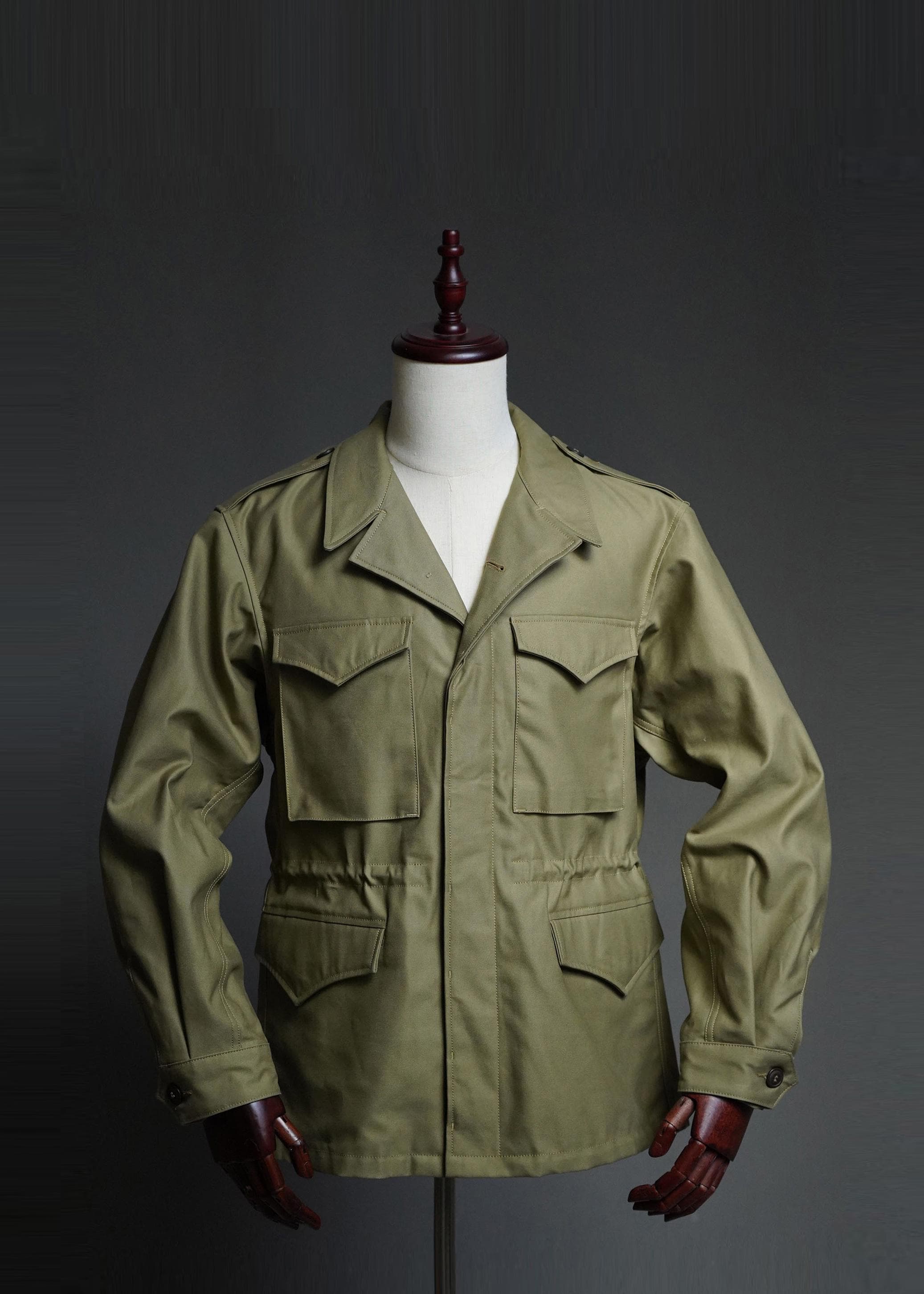 WWII M-43 Field Jacket Reproduction, 1943 US Army M1943 Field Jacket, 100% Cotton Military Jacket, Vintage Army Field Coat