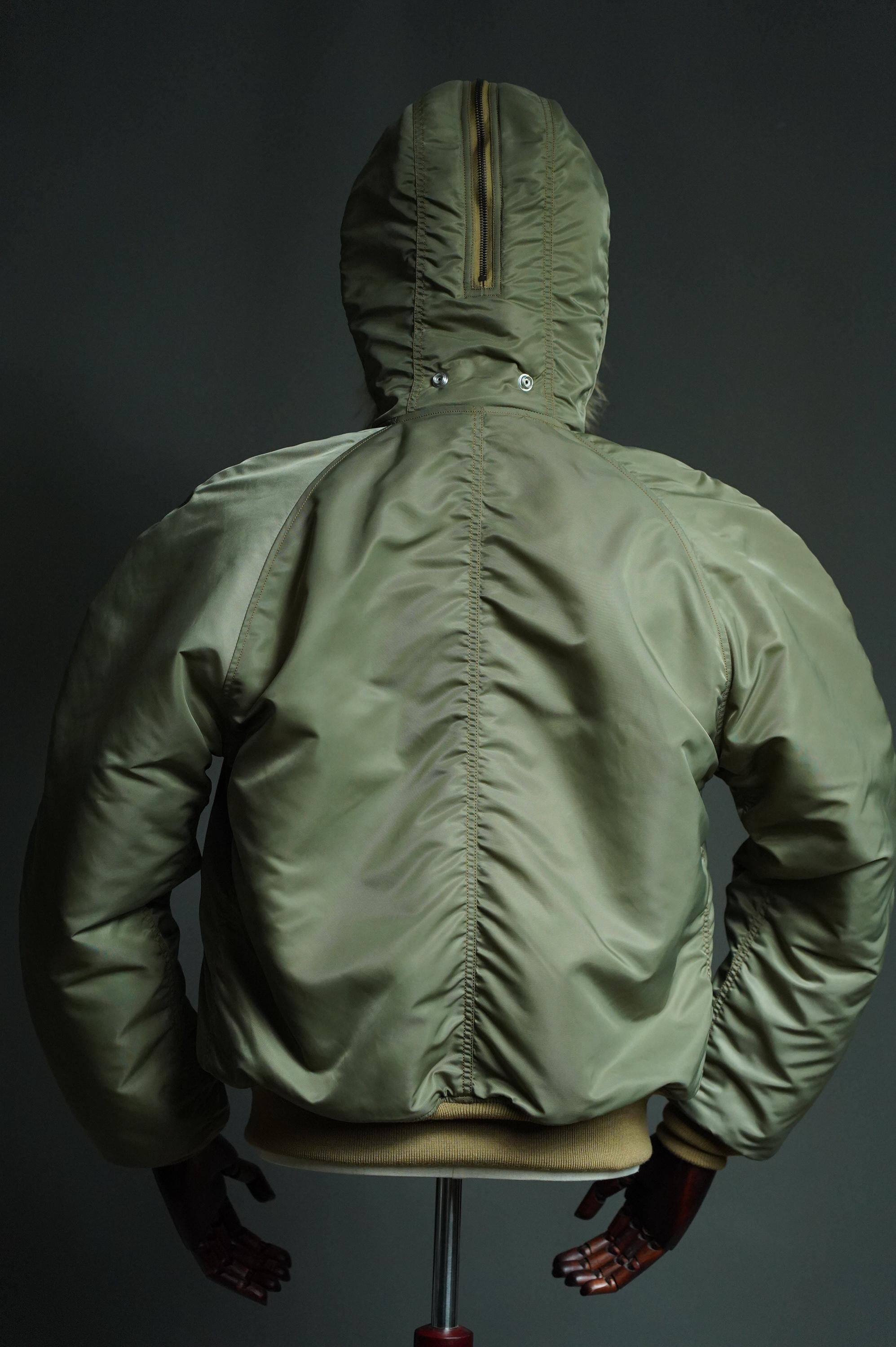 N-2B Flight Jacket, 1950s Military Aviation Jacket, Nylon 66 Wool Insulated Hooded Bomber