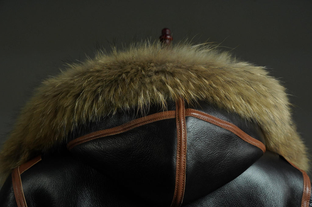 B-7 Shearling Flight Coat, WWII USAAF Sheepskin Jacket, Vintage Military Winter Aviation Parka
