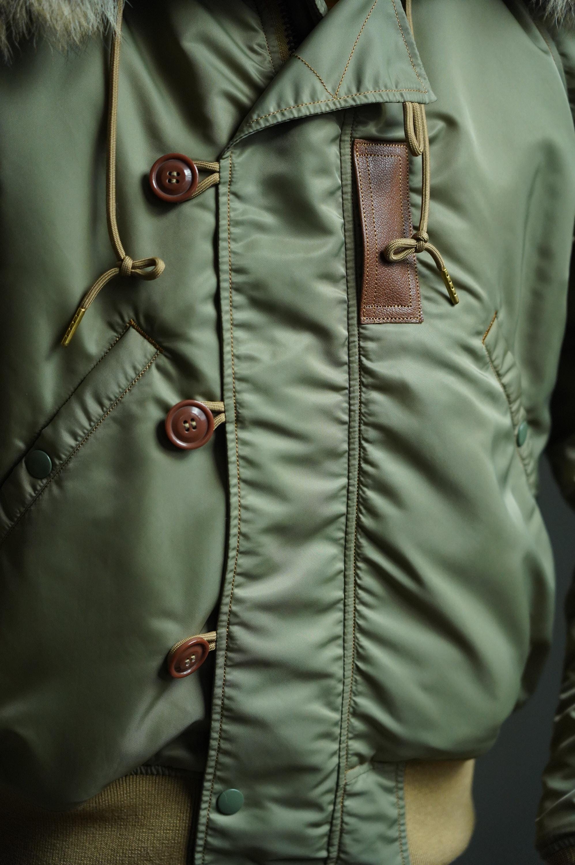N-2B Flight Jacket, 1950s Military Aviation Jacket, Nylon 66 Wool Insulated Hooded Bomber