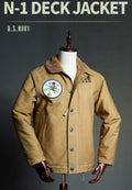 WWII US Navy N-1 Deck Jacket, Jungle Cloth, Alpaca Lined Reproduction Coat