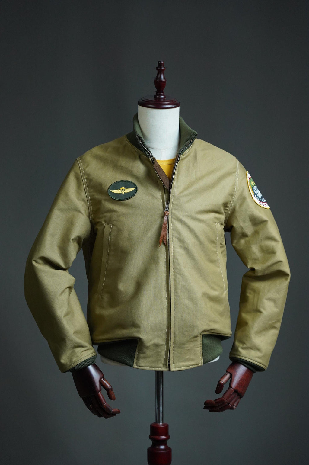 Vintage Military Cotton Bomber Jacket, Wool Lined Tanker Jacket, Olive Drab Short Field Jacket