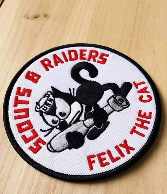 WWII US Navy Scouts & Raiders Felix the Cat Embroidered Badge