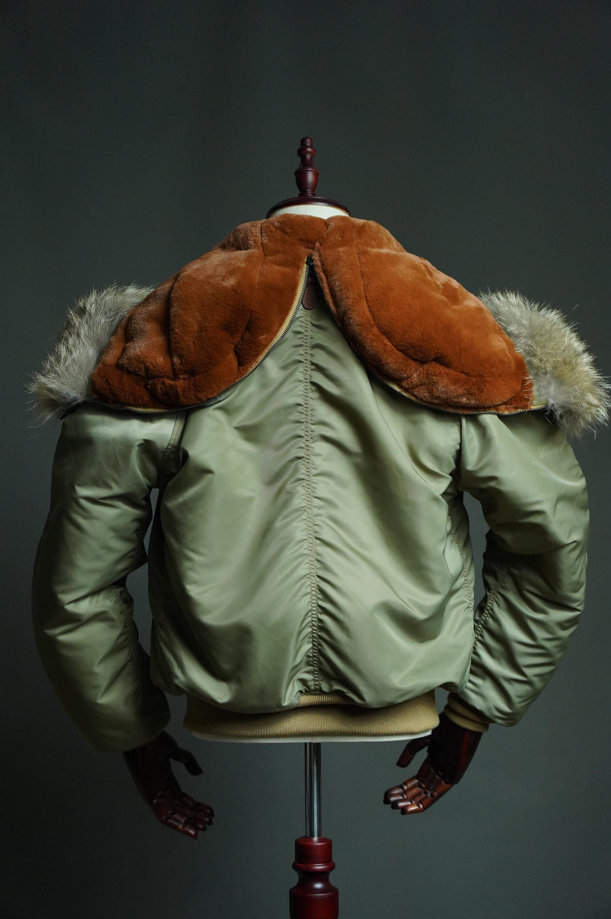 N-2B Flight Jacket, 1950s Military Aviation Jacket, Nylon 66 Wool Insulated Hooded Bomber