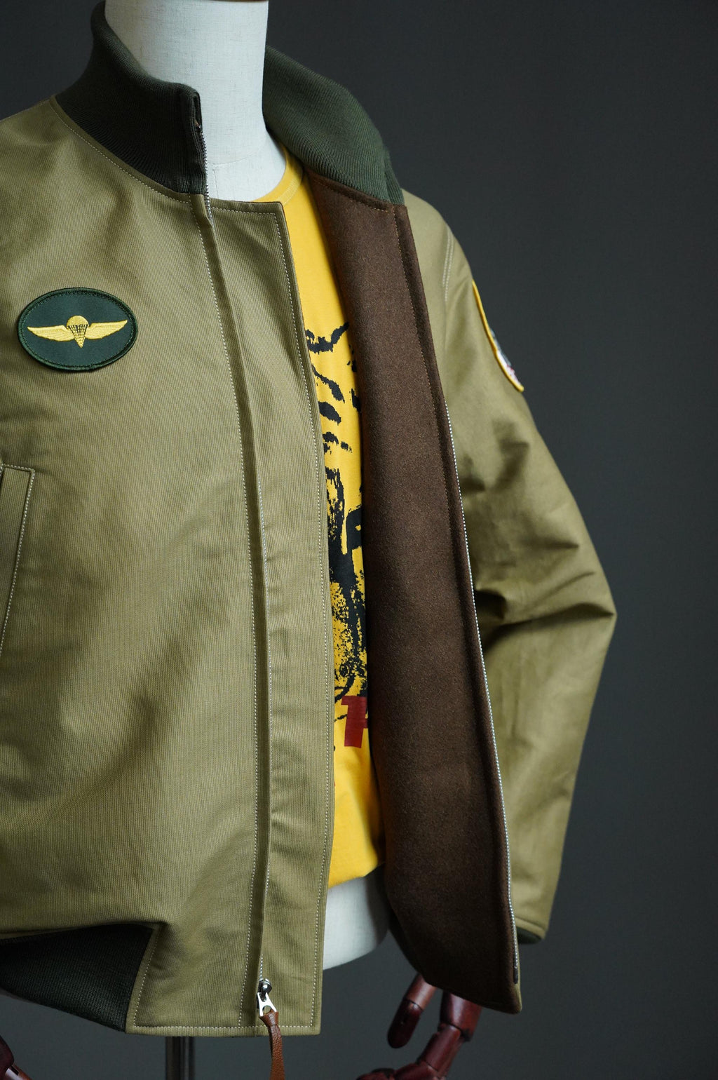 Vintage Military Cotton Bomber Jacket, Wool Lined Tanker Jacket, Olive Drab Short Field Jacket