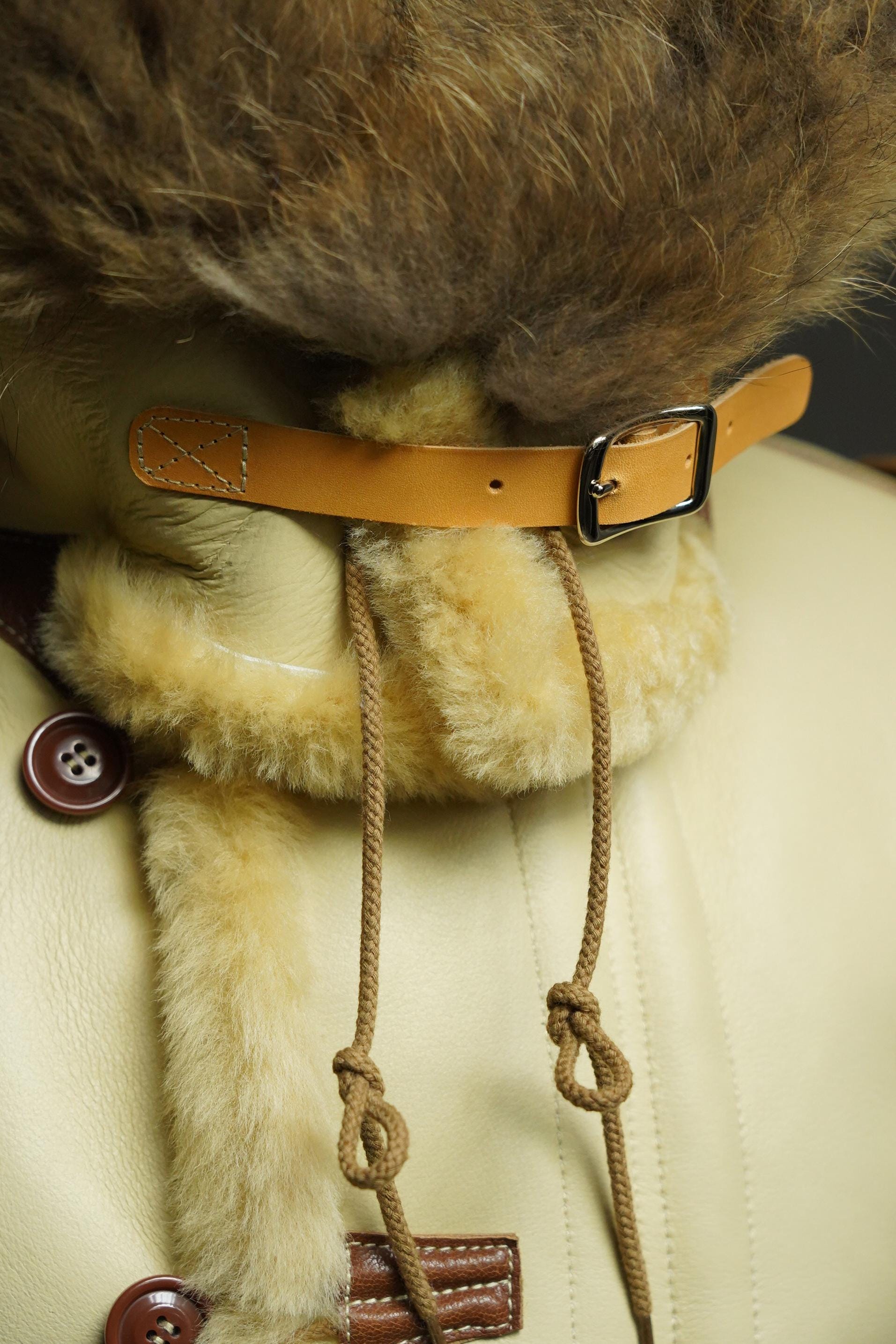 B-7 Shearling Flight Coat, WWII USAAF Sheepskin Jacket, Vintage Military Winter Aviation Parka