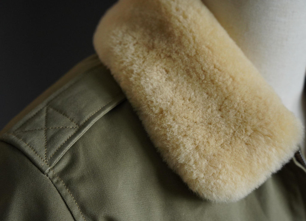 Binhai Global B-10 Flight Jacket – WWII Flying Tigers Style, Wool Alpaca Lining, TALON Zipper, Heavyweight Winter Jacket, Beige