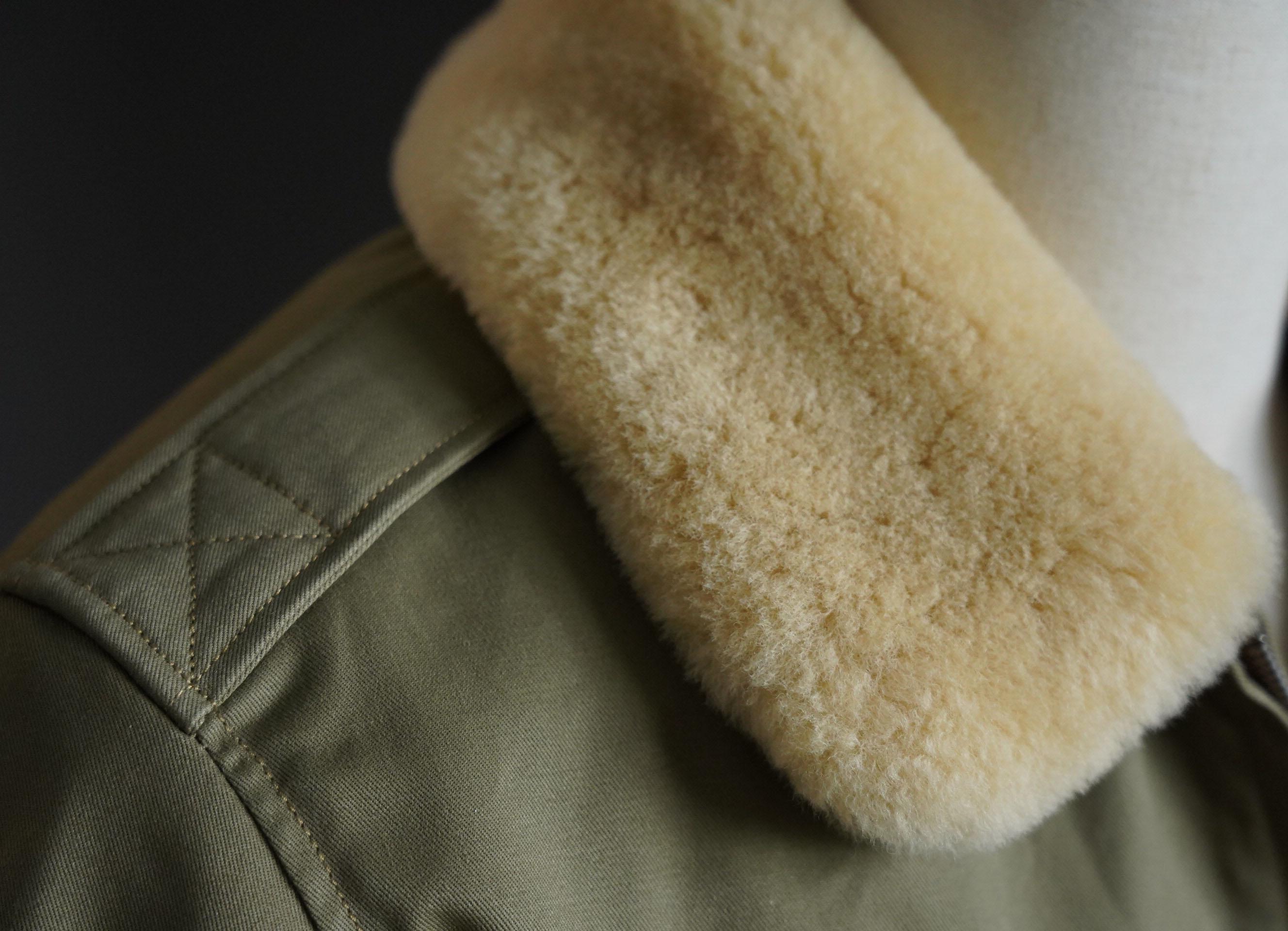 Binhai Global B-10 Flight Jacket – WWII Flying Tigers Style, Wool Alpaca Lining, TALON Zipper, Heavyweight Winter Jacket, Beige
