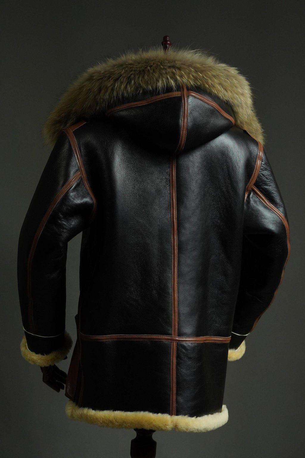 B-7 Shearling Flight Coat, WWII USAAF Sheepskin Jacket, Vintage Military Winter Aviation Parka