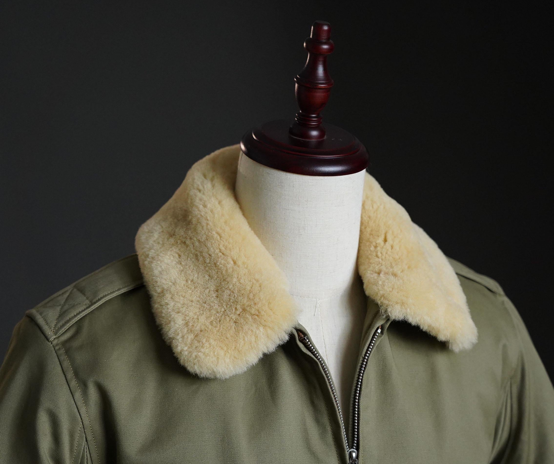 Binhai Global B-10 Flight Jacket – WWII Flying Tigers Style, Wool Alpaca Lining, TALON Zipper, Heavyweight Winter Jacket, Beige