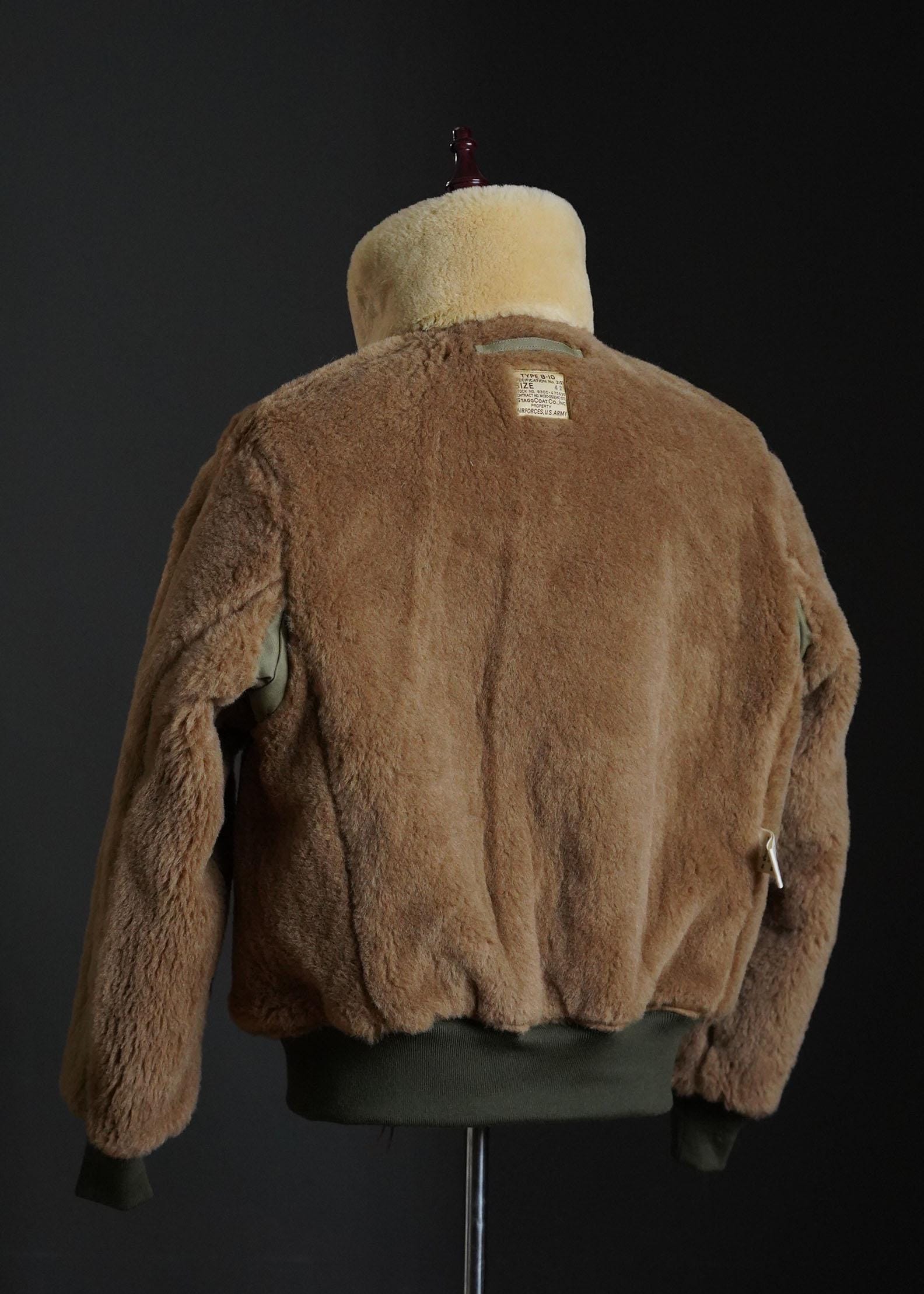 Binhai Global B-10 Flight Jacket – WWII Flying Tigers Style, Wool Alpaca Lining, TALON Zipper, Heavyweight Winter Jacket, Beige