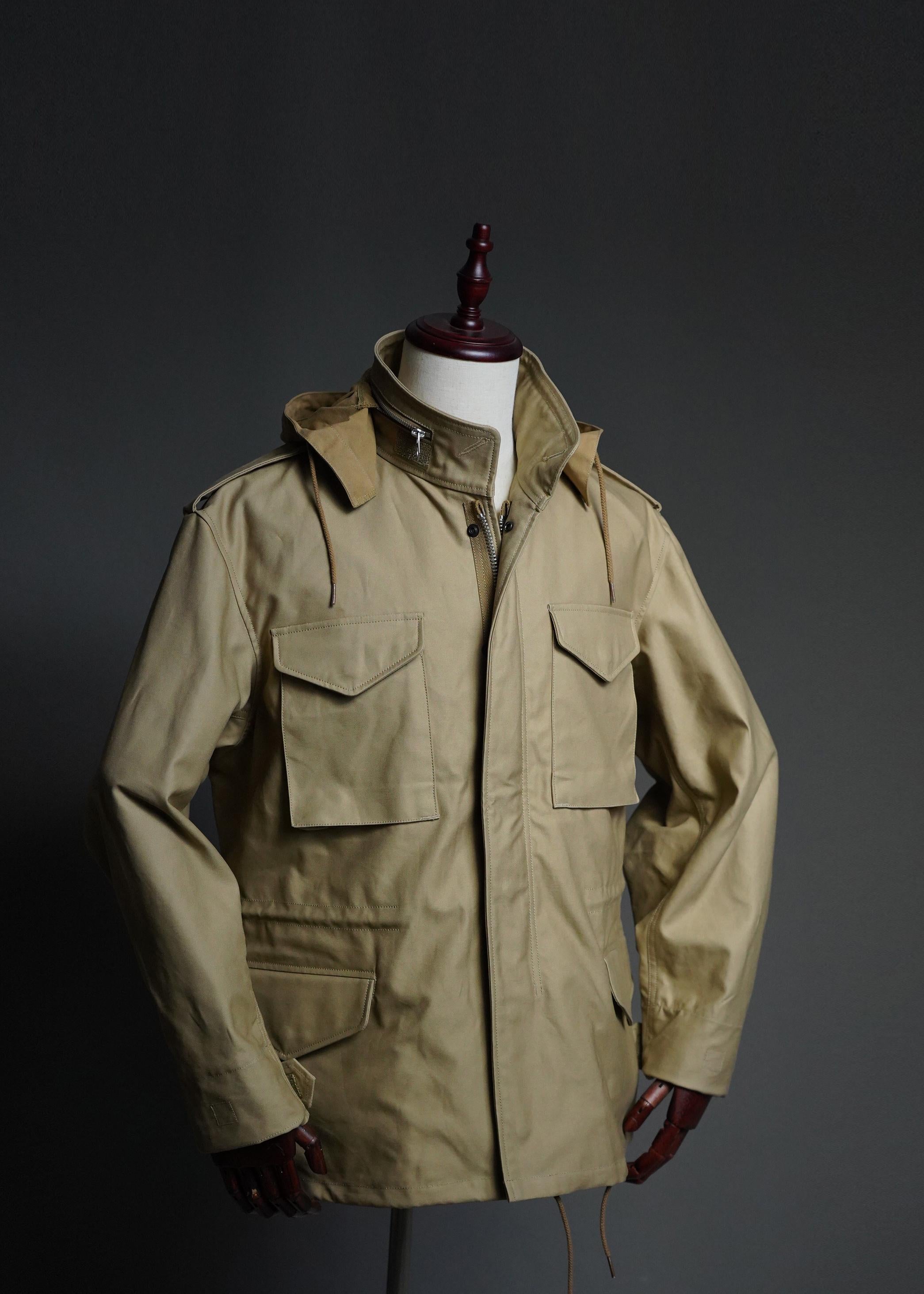 M-65 Field Jacket Reproduction, Vietnam War Era Military Jacket, Cotton Field Coat, Vintage Style US Army Jacket - Khaki