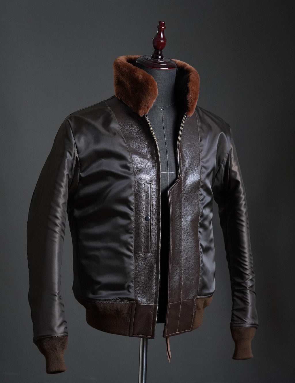 G-1 US Navy Flight Jacket, 55-J-14 Goatskin Leather Bomber, Shearling Collar Military Aviation Jacket