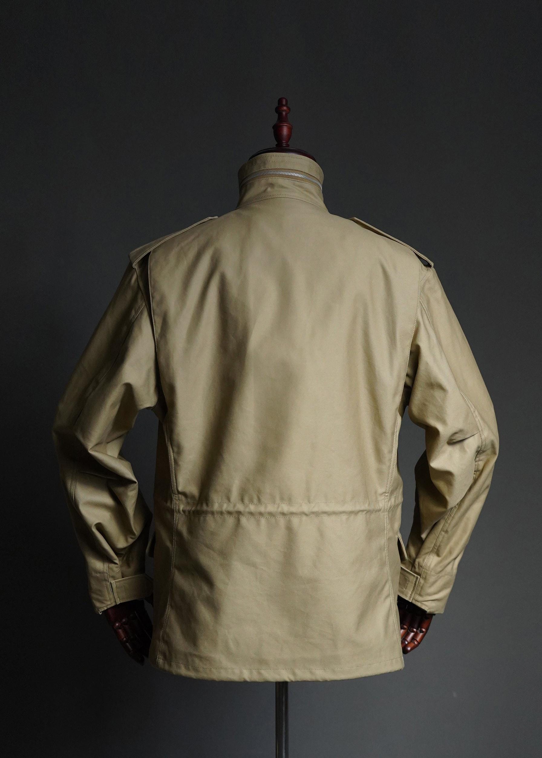 M-65 Field Jacket Reproduction, Vietnam War Era Military Jacket, Cotton Field Coat, Vintage Style US Army Jacket - Khaki
