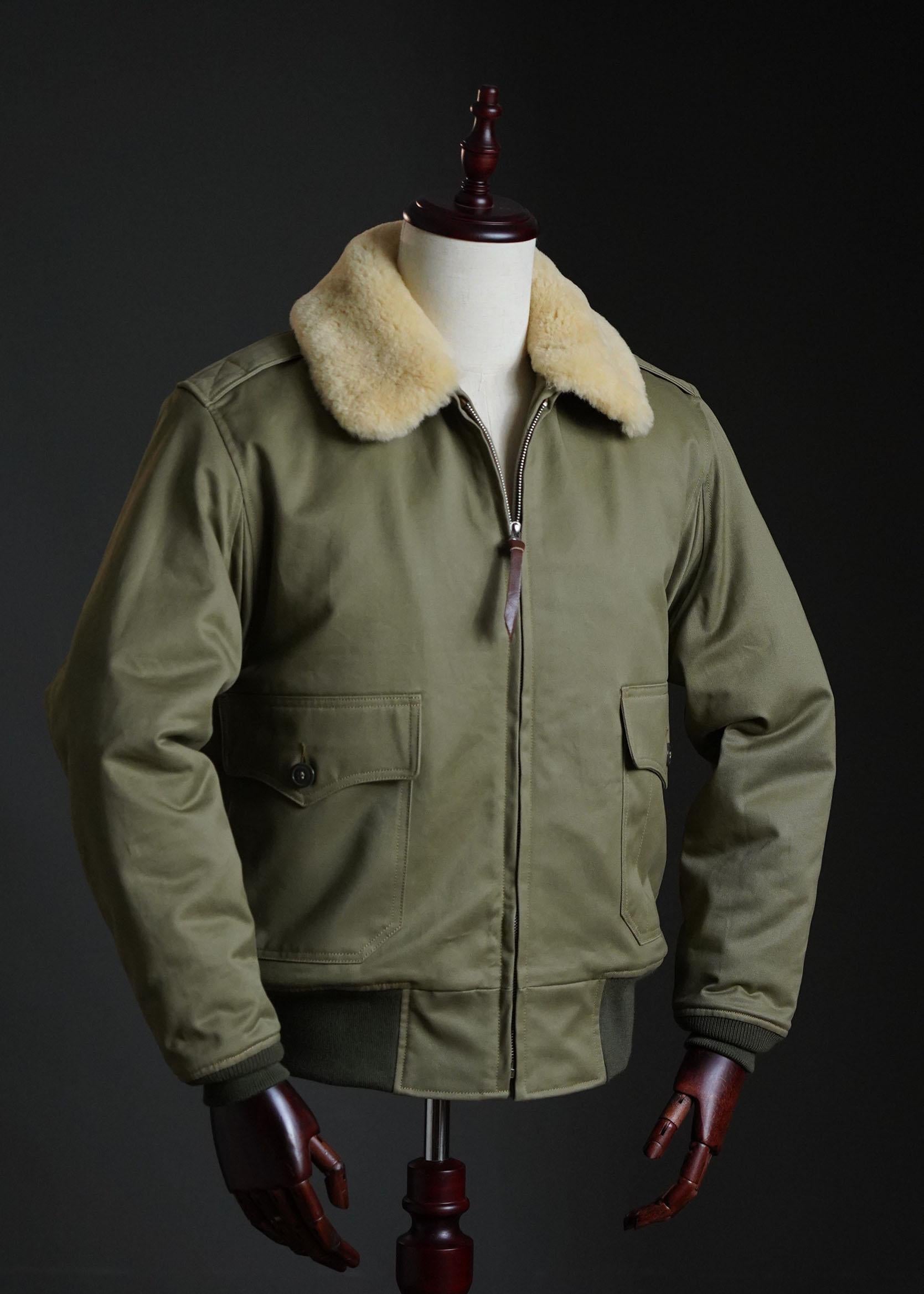 Binhai Global B-10 Flight Jacket – WWII Flying Tigers Style, Wool Alpaca Lining, TALON Zipper, Heavyweight Winter Jacket, Beige