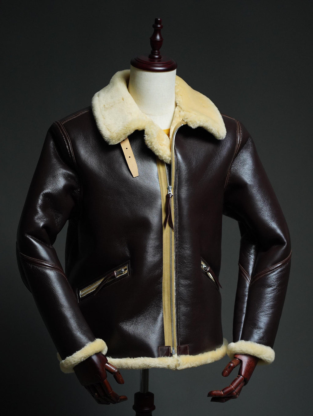 D-1 Shearling Jacket, WWII USAAF Ground Crew Jacket, Australian Sheepskin Military Aviation Reproduction