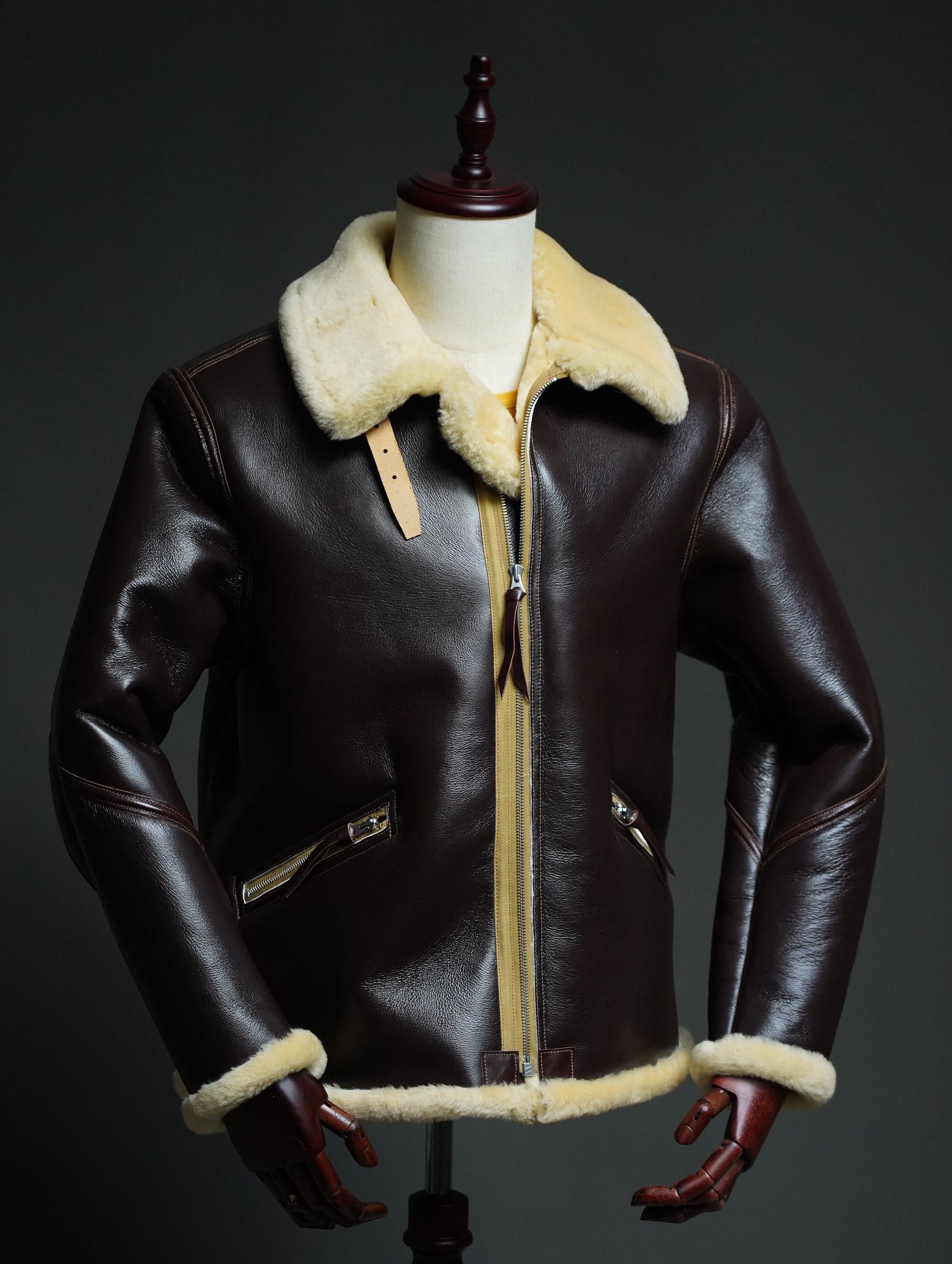D-1 Shearling Jacket, WWII USAAF Ground Crew Jacket, Australian Sheepskin Military Aviation Reproduction