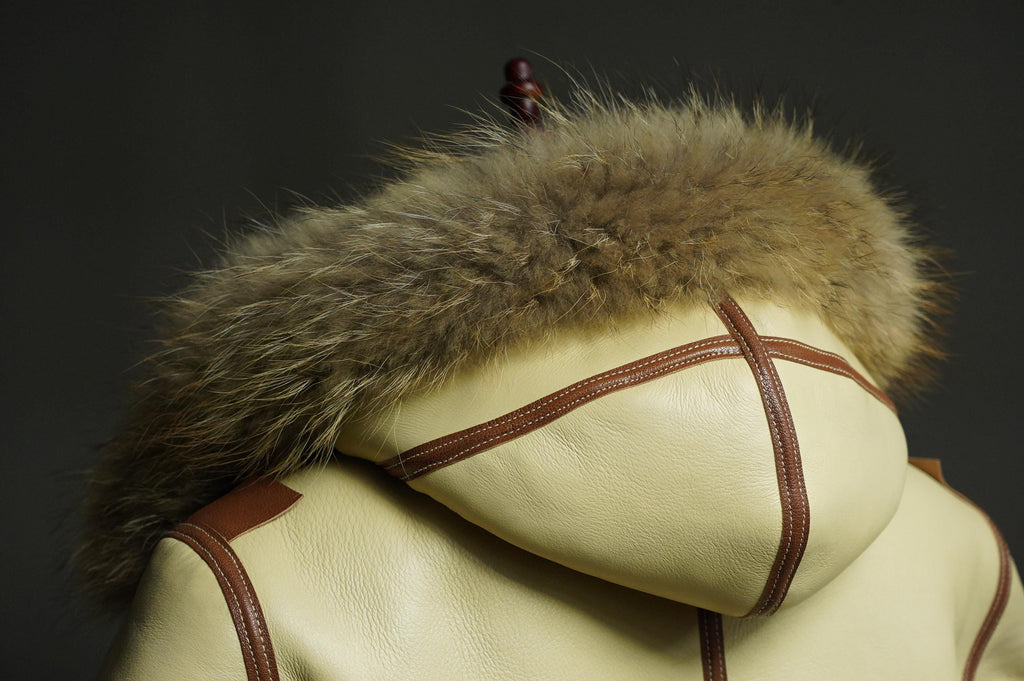 B-7 Shearling Flight Coat, WWII USAAF Sheepskin Jacket, Vintage Military Winter Aviation Parka