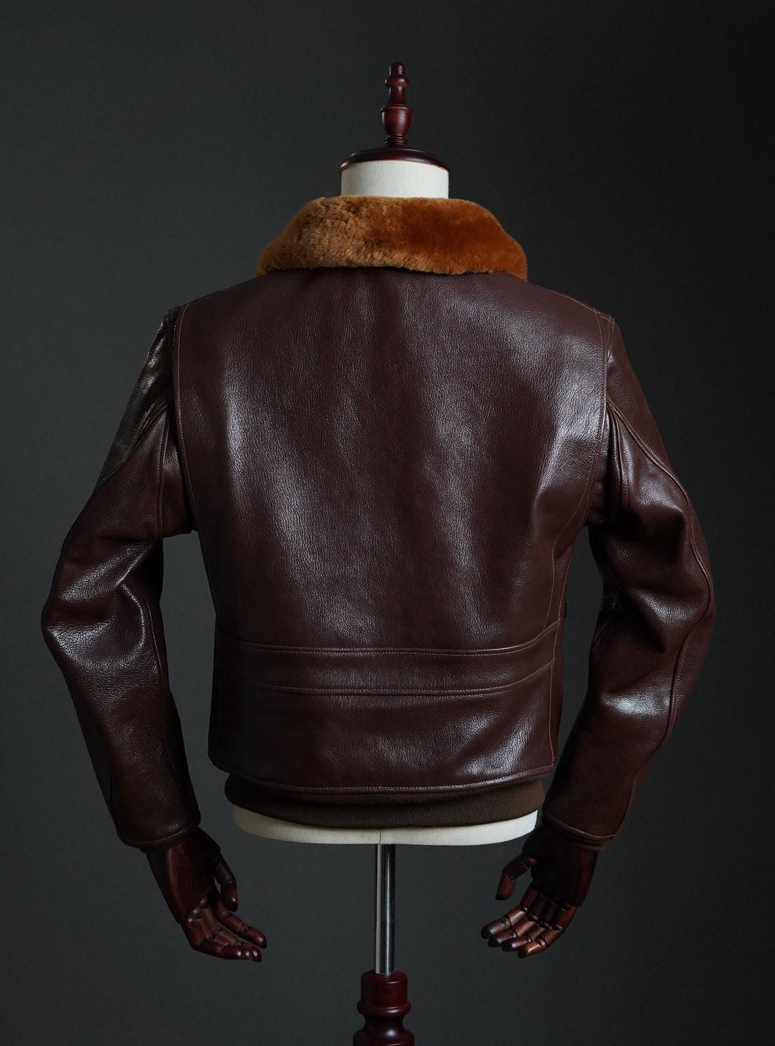 WWII US Navy M-422 Goatskin Flight Jacket | Mouton Collar Aviator Coat