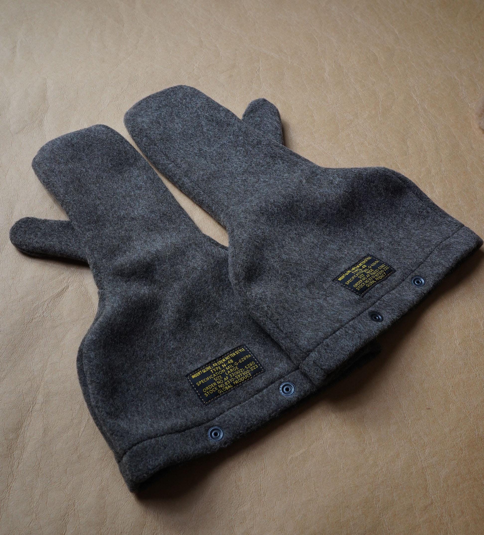 N-4B Flight Mittens Reproduction, Korean War Era USAF Cold Weather Gloves, Military Aviation Winter Mittens