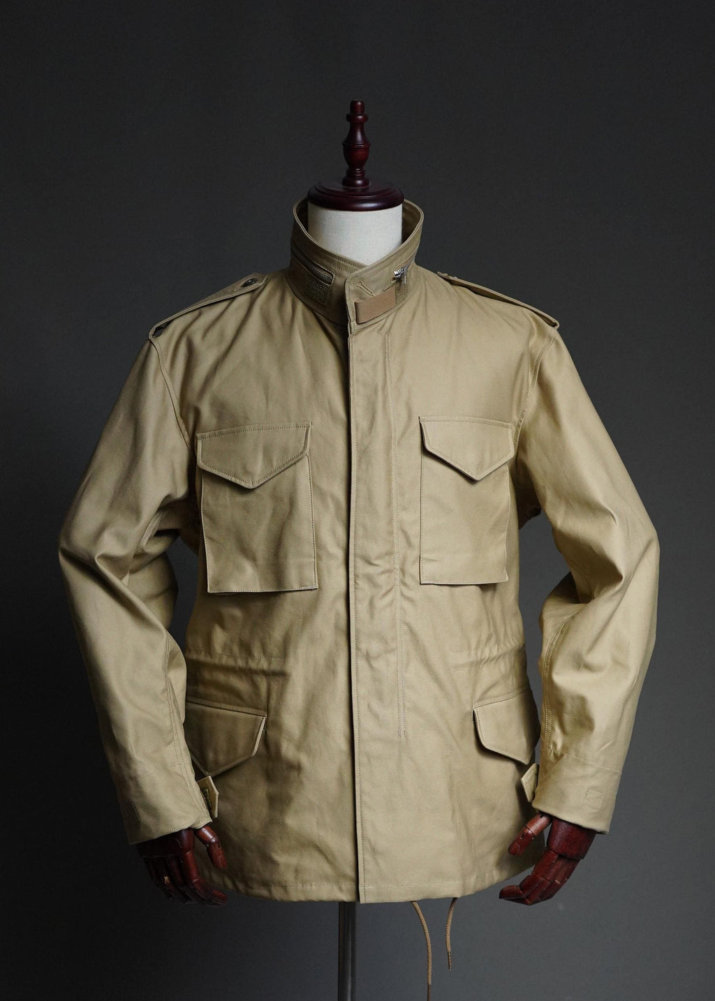 M-65 Field Jacket Reproduction, Vietnam War Era Military Jacket, Cotton Field Coat, Vintage Style US Army Jacket - Khaki