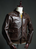 AN-J-3 Horsehide Flight Jacket, WWII Army Navy Reproduction, Chocolate Brown Leather Aviation Jacket, Vintage Military Bomber