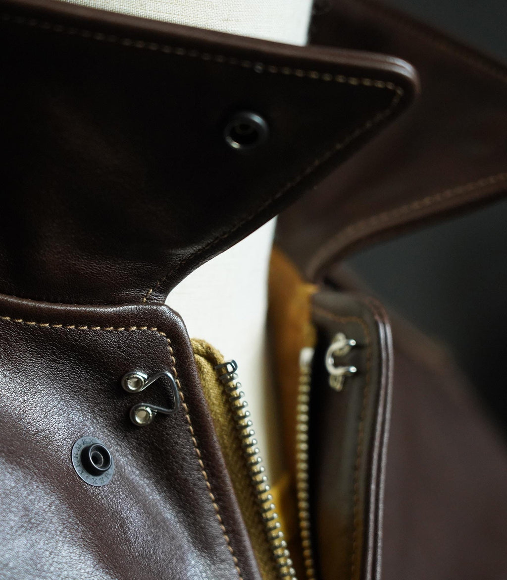AN-J-3 Horsehide Flight Jacket, WWII Army Navy Reproduction, Chocolate Brown Leather Aviation Jacket, Vintage Military Bomber