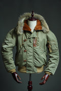 N-2B Flight Jacket, 1950s Military Aviation Jacket, Nylon 66 Wool Insulated Hooded Bomber