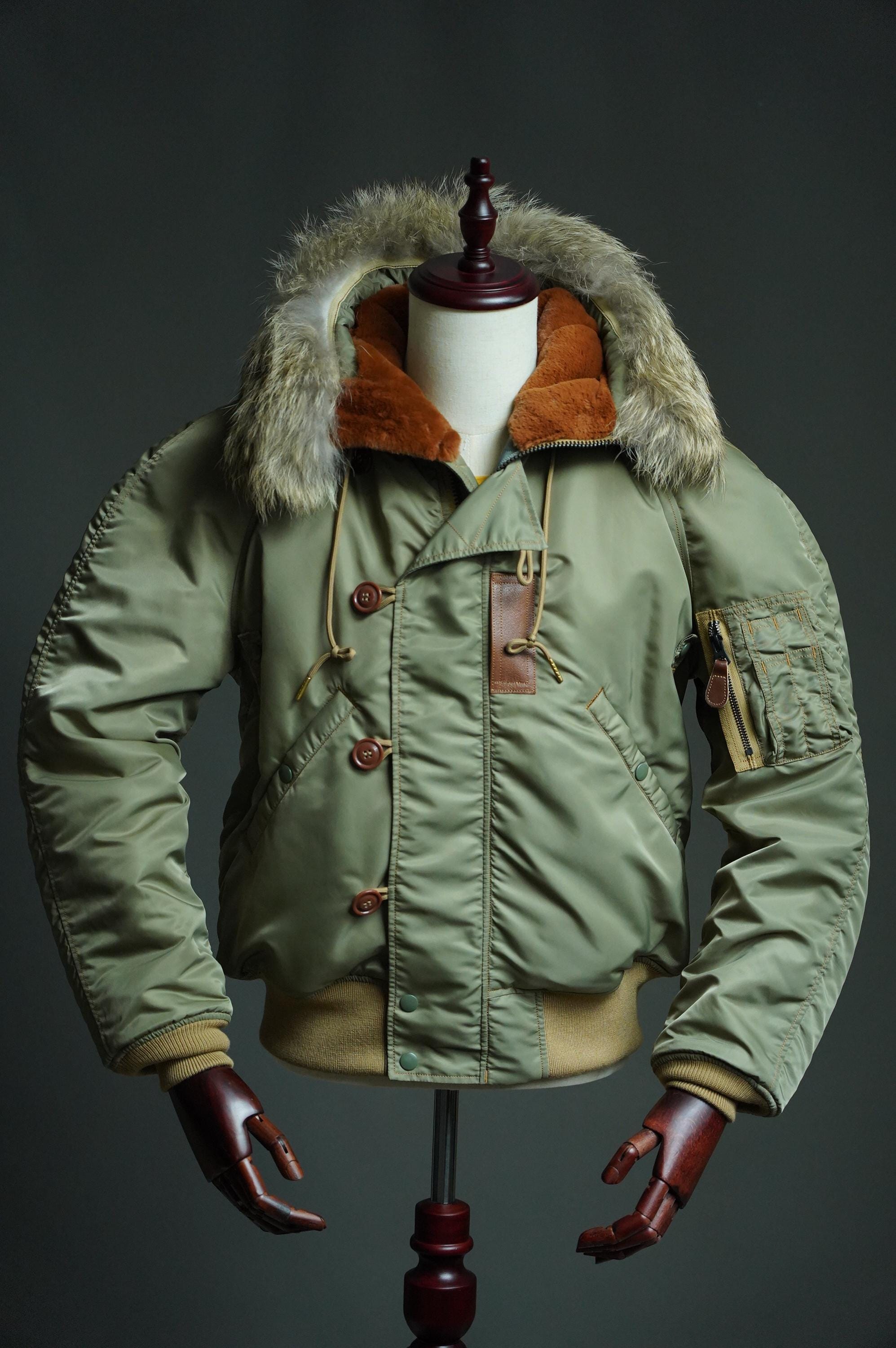 N-2B Flight Jacket, 1950s Military Aviation Jacket, Nylon 66 Wool Insulated Hooded Bomber