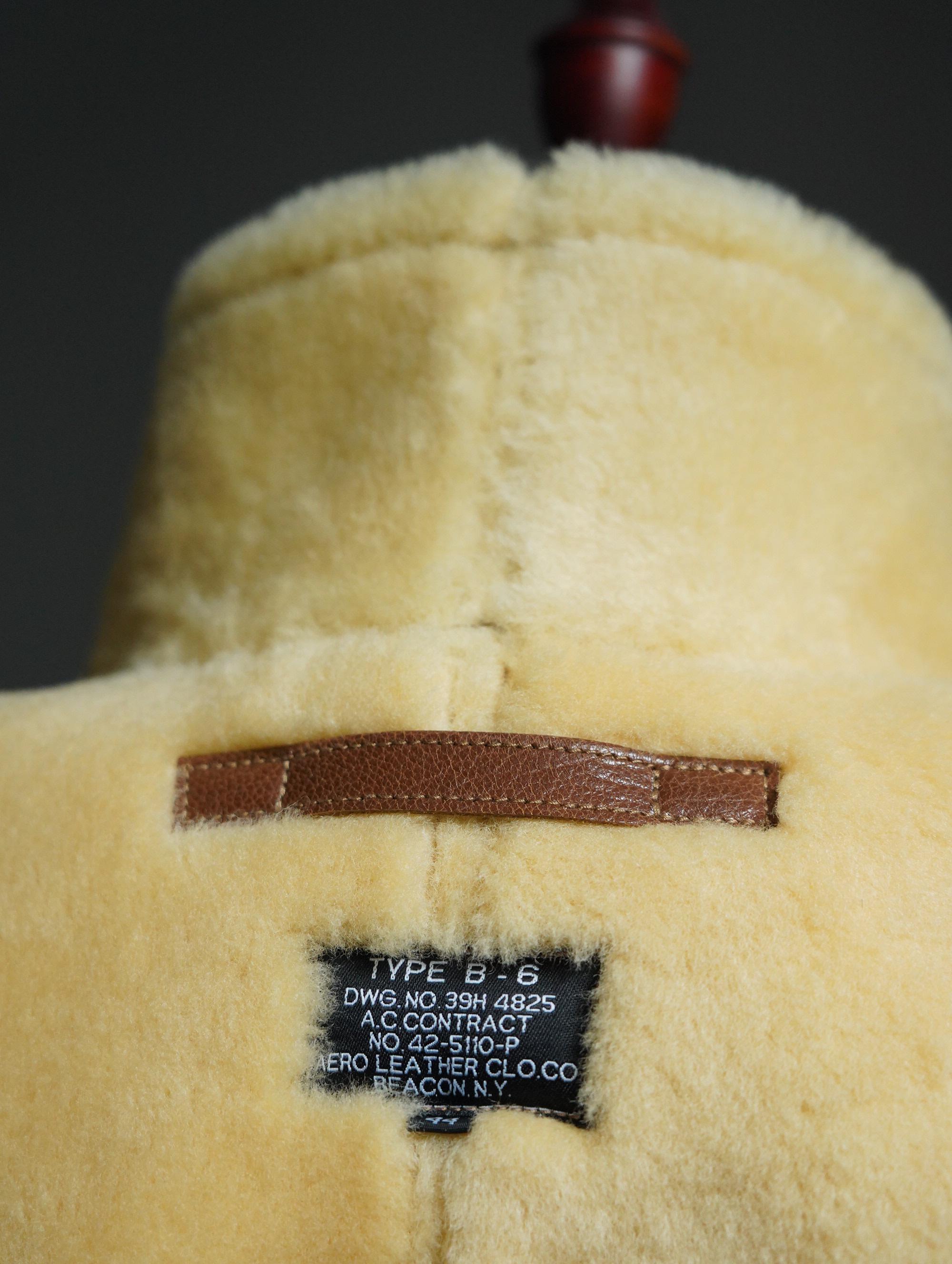 B-6 Shearling Flight Jacket, WWII USAAF Sheepskin Leather Bomber, Vintage Military Aviation Jacket